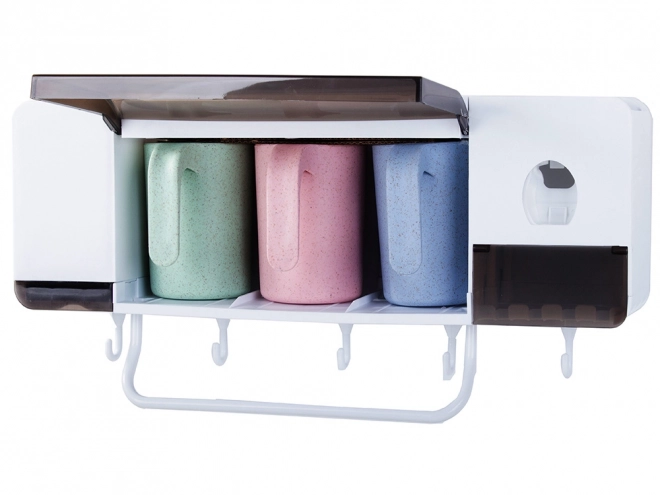 Organizer voor de badkamer met tandpastadispenser
