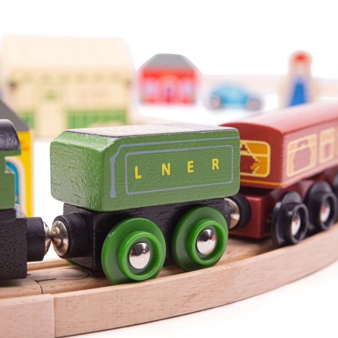 Houten treinset Flying Scotsman