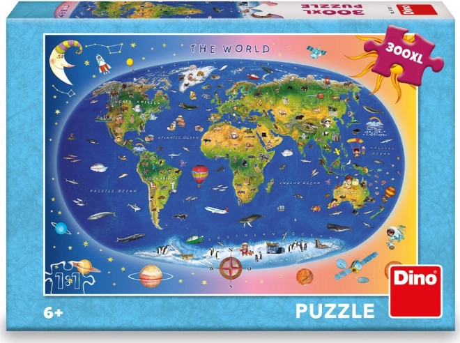 Dino kinderpuzzelkaart 300 XL stukken