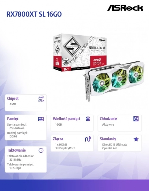 Grafische kaart Radeon RX 7800 XT Steel Legend OC 16G