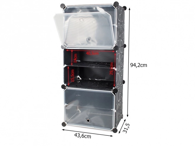 Modulares Schuhregal mit 6 Regalböden