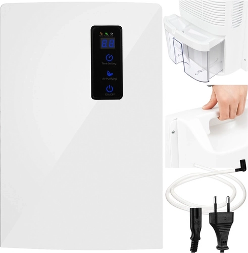 2-in-1 Air Purifier and Dehumidifier with UV Lamp and TiO2, Drain Hose for Water Removal