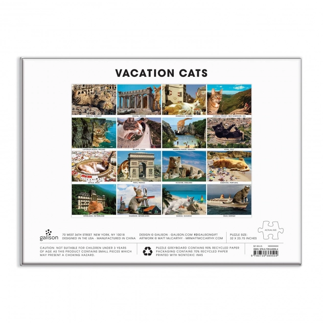 Galison puzzel katten op vakantie 1500 stukjes