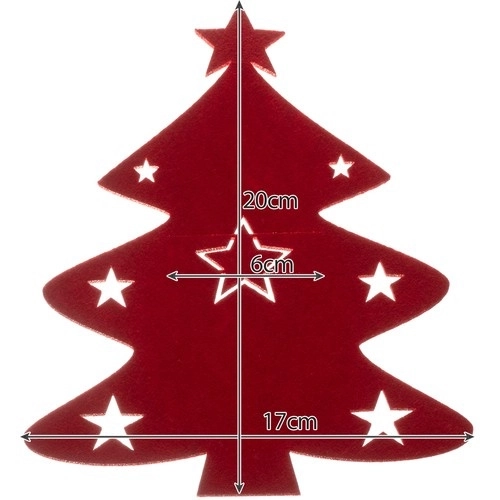 Kerstaccessoires voor bestek - boompjes Ruhhy, 12 stuks