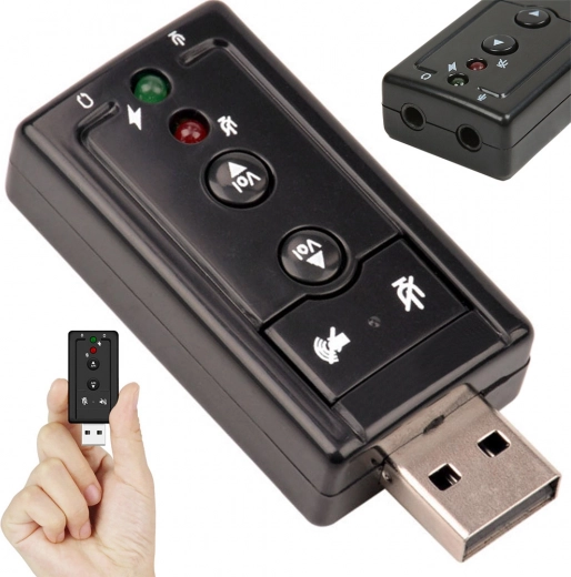 External USB Sound Card 7.1 with Headphone and Microphone Jack
