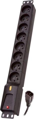Stroomverdeelrail PDU IEC 320, 8 stopcontacten, 3 m