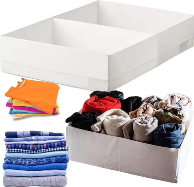 Textile Organizer with Divider White
