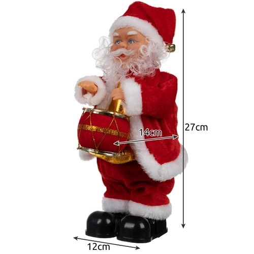 Spelende en zingende Kerstman figuur 30 cm