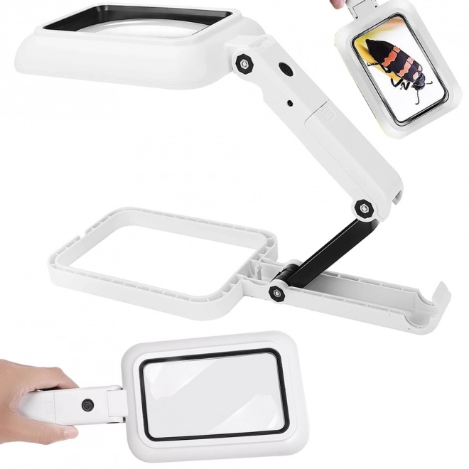Large Foldable Desk Gem Magnifier with LED