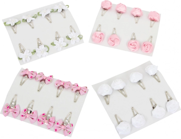 Hair clips with floral motif - set of 32 pcs