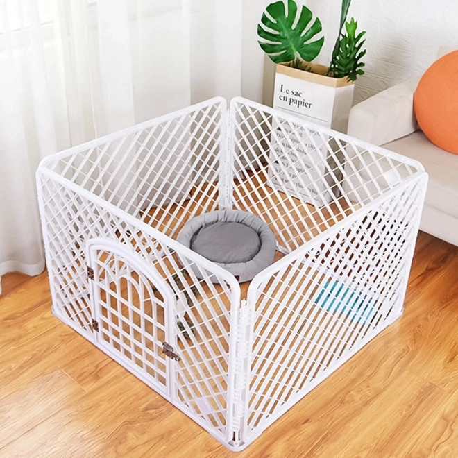 Grand enclos, cage, courette pour chien, chat, blanc