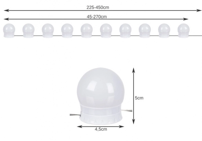 Lampes LED pour miroir/toilette - 10 pièces.