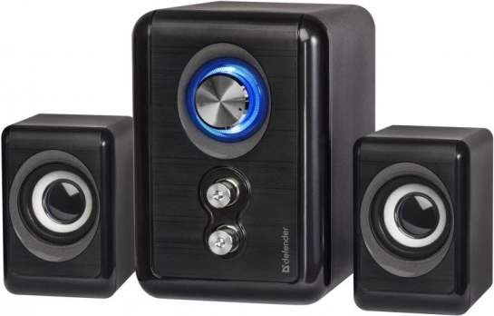 Haut-parleurs filaires 2.1 avec alimentation USB et LED