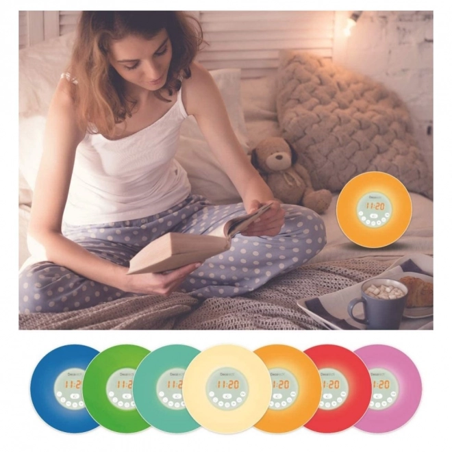 Farbenfroher Wecker DecoTech mit Sonnenaufgangssimulation