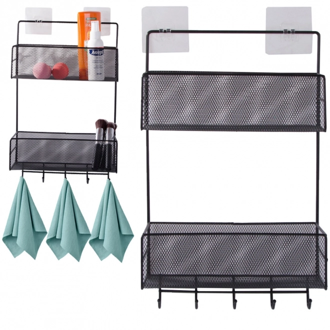 Metalen multifunctionele wandorganizer zwart