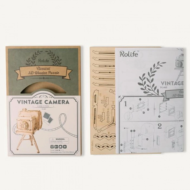 Houten 3D-puzzel Historische Camera