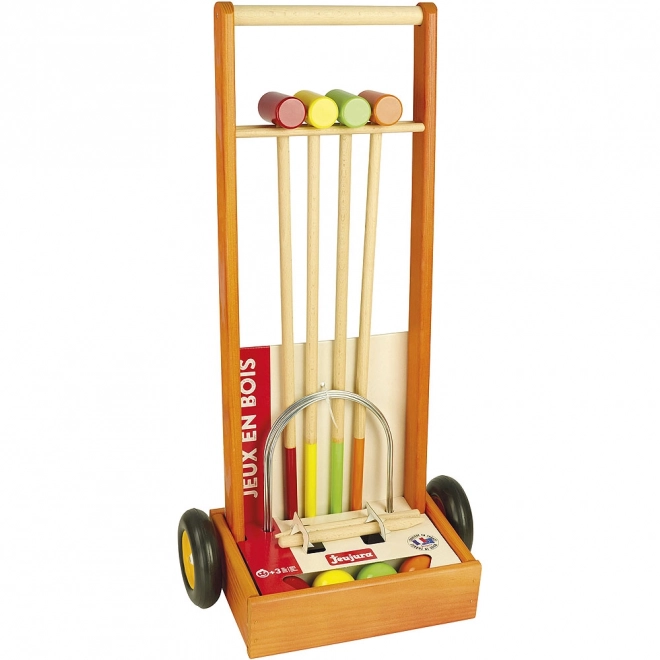 Jeujura houten croquet met karretje