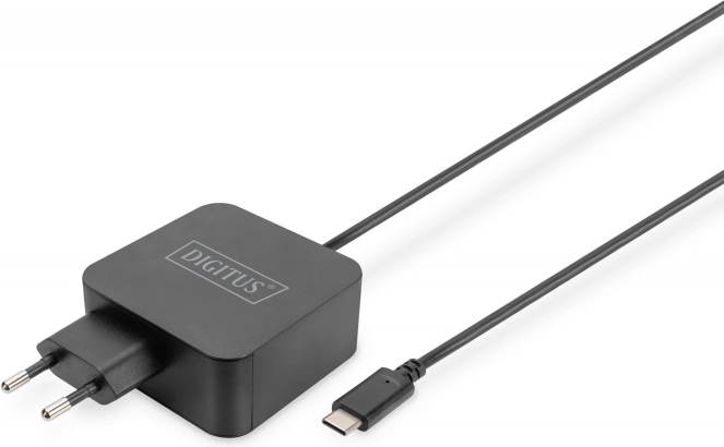 Chargeur secteur USB‑C PD 3.0 65 W avec câble intégré 1,2 m, noir