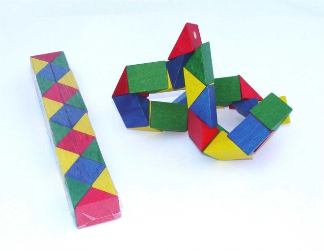 Houten puzzel slang kleurrijk