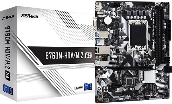 Mainboard ASRock B760M‑HDV/M.2 D4 mATX (LGA1700, DDR4)