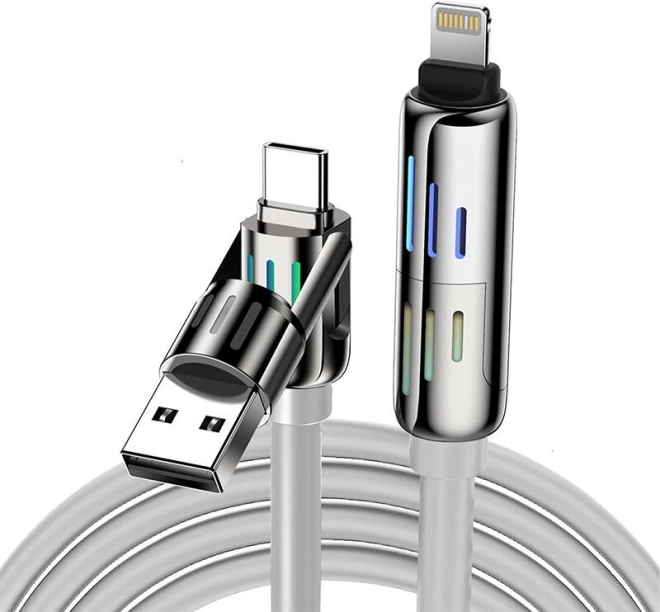 BlitzWolf 4-in-1 Universal Charging Cable with RGB Lighting