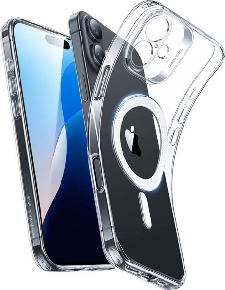 Zero Clear Transparent Case with HaloLock Magnetic Ring for iPhone 16 Plus