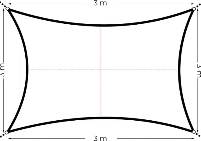 Quadratisches beiges Sonnensegel mit wasserdichtem Baldachin ModernHome – 3 x 3 m
