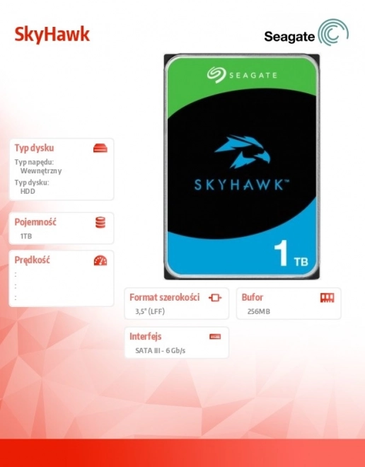 Vaste schijf 3,5 inch SkyHawk 1TB