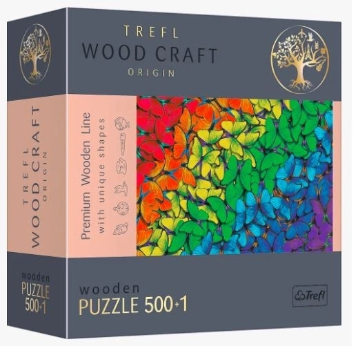 Wooden Puzzle Trefl Wood Craft Rainbow Butterflies 501 Pieces