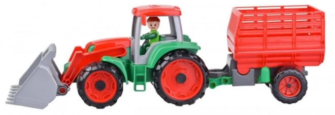 Auto Truxx tractor met hooiaanhanger en figuur in doos 53x19x16cm 24m+