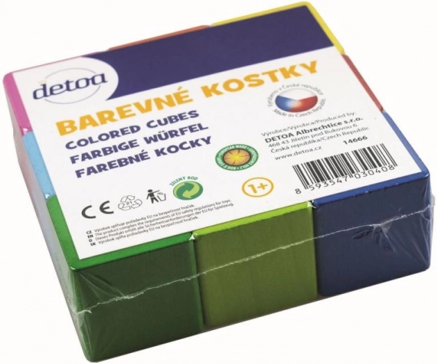 Detoa cubes en bois colorés 9 pcs