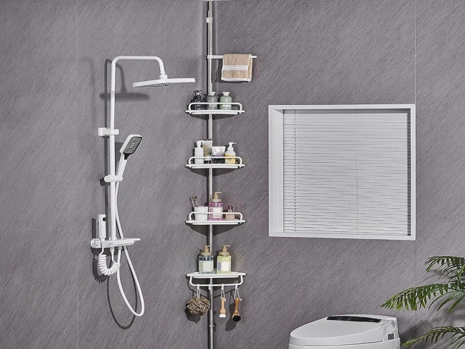 Telescopisch hoekrek voor de badkamer