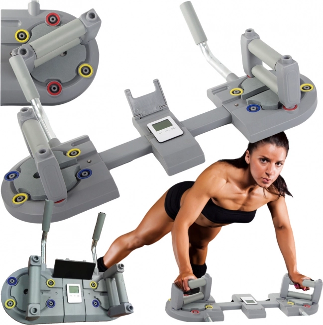 Multifunctional push-up board with stopwatch and phone holder