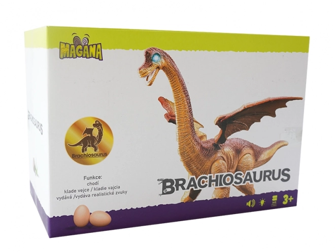 Dinosaurus op batterijen, legt eieren