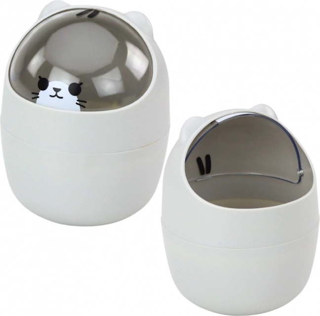 Mini vuilnisbak voor tafel grijs 1L