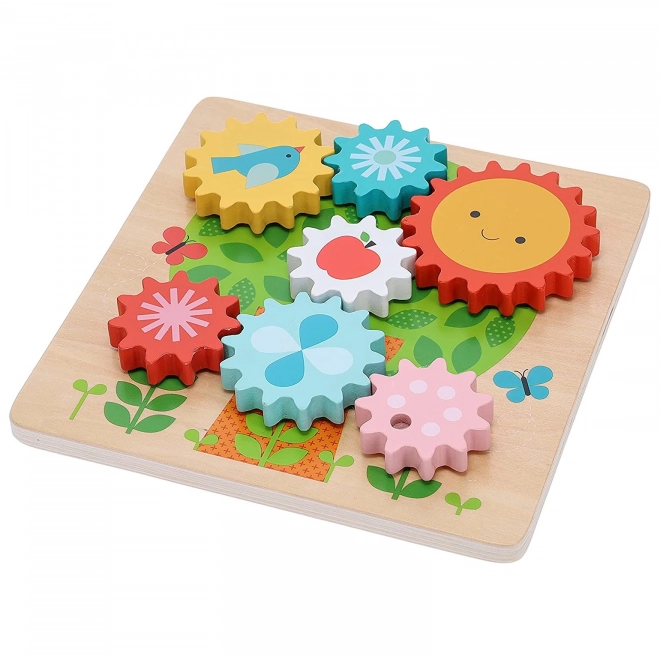 Petit Collage Puzzel met tandwielen en boom