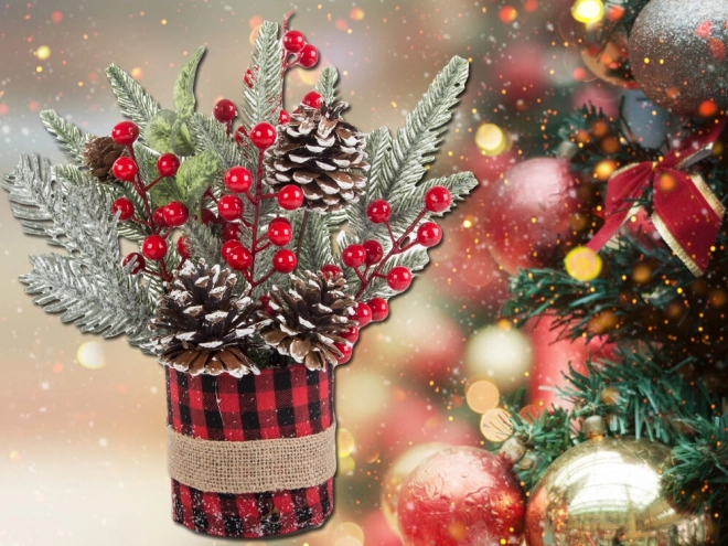 Kersttafelversiering met riet