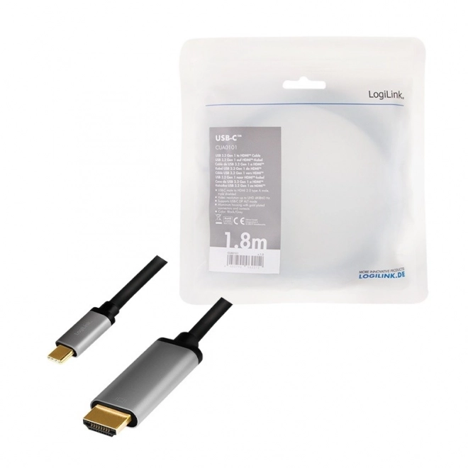 USB-C to HDMI Cable 4K 60Hz 1.8m LogiLink