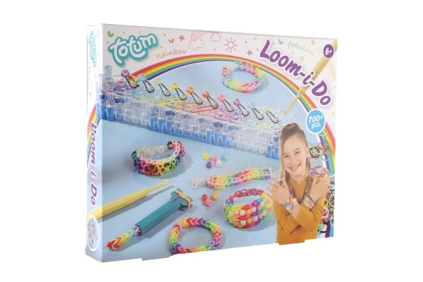 Maak je eigen armband 700+ stuks elastiekjes, kralen + gereedschap + weefgetouw voor armbanden in doos 30x24cm