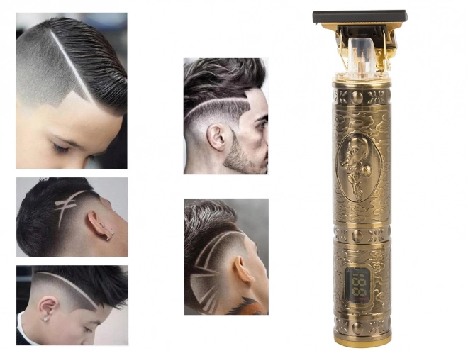 Gouden elektrische baard- en haartrimmer