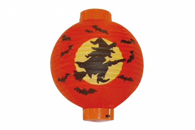 Halloween lampion met heks op batterijen - 20 cm
