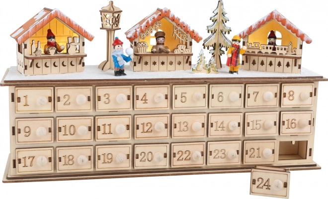 Small Foot hölzerner Adventskalender Weihnachtsmarkt