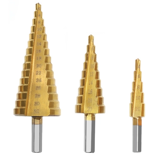 Kegelboor voor plaat - 3 stuks