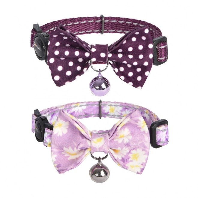Dogness Katzenhalsband-Set mit Schleife 2er-Pack