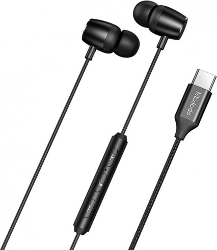 Écouteurs filaires intra-auriculaires Mcdodo avec USB‑C (noir)