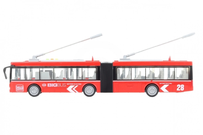Rode gelede trolleybus op batterijen
