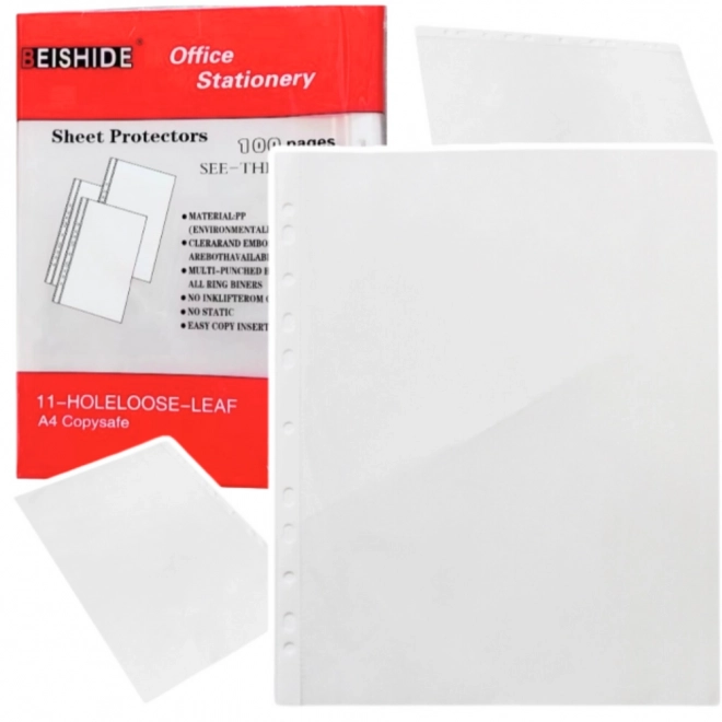 Transparent Document Sleeves A4 100 Pack