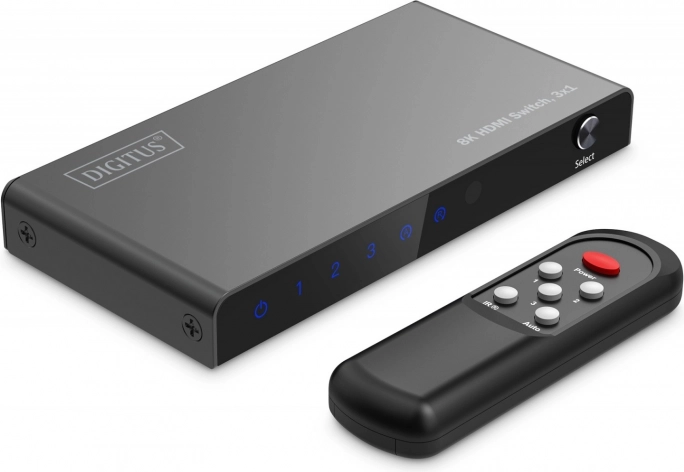Commutateur HDMI 8K 3×1 avec télécommande, 60 Hz, HDR, HDCP 2.3