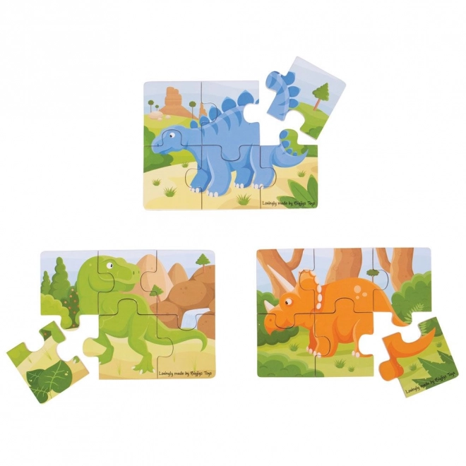 Bigjigs Toys Puzzle 3v1 dinosaures