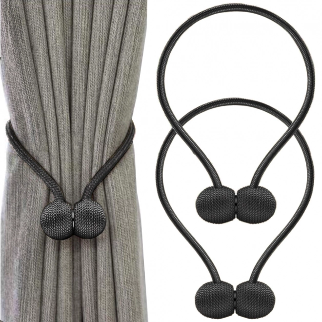 Decorative magnetic clips for curtains – Black